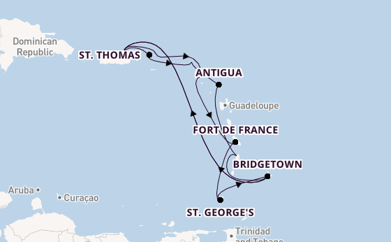 Caribbean vanaf San Juan, Puerto Rico met de Emerald Princess