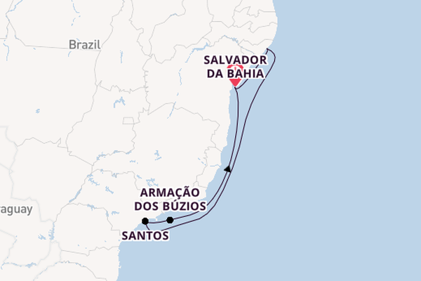 Brazil from Salvador da Bahia, Brazil with the MSC Seaview