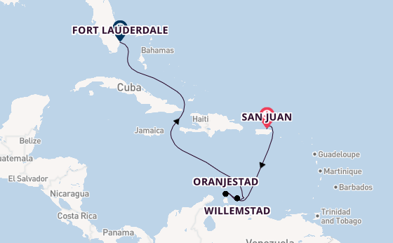 Caribbean vanaf San Juan, Puerto Rico met de Emerald Princess