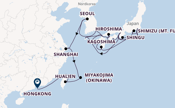 Ostasien ab Tokio, Japan auf der Seabourn Encore