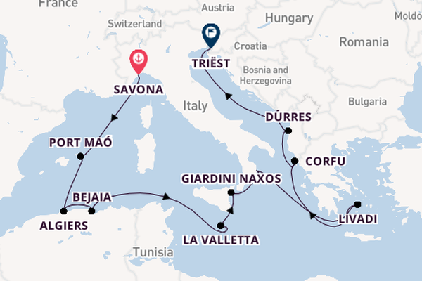 Middellandse Zee vanaf Savona, Italië met de Amera