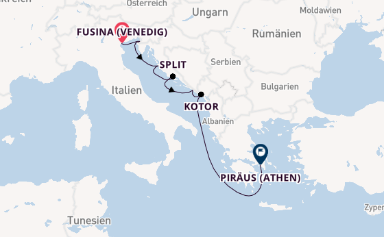 Östliches Mittelmeer ab Fusina (Venedig) auf der Azamara Onward