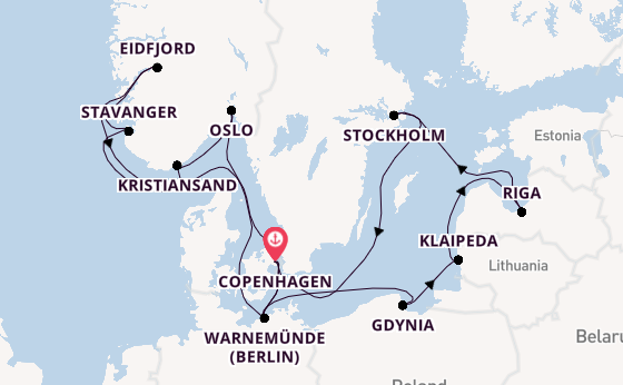 Norway from Copenhagen, Denmark with the MSC Magnifica