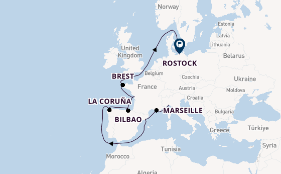 Westelijke Middellandse Zee vanaf Genua, Italië met de MSC Magnifica