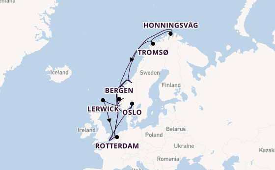Norway from London (Dover), England, United Kingdom with the Nieuw Statendam