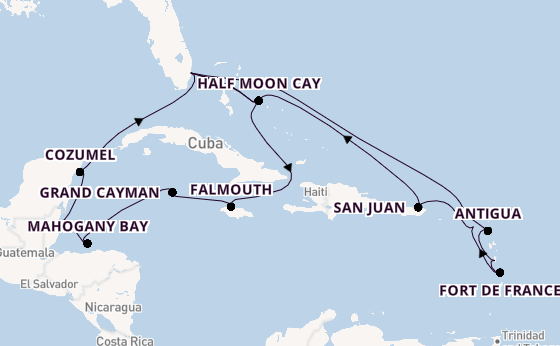 Caribbean vanaf Fort Lauderdale, Verenigde Staten met de Rotterdam