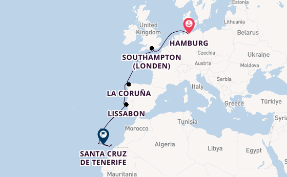 Canarische Eilanden vanaf Hamburg, Duitsland met de Mein Schiff Relax