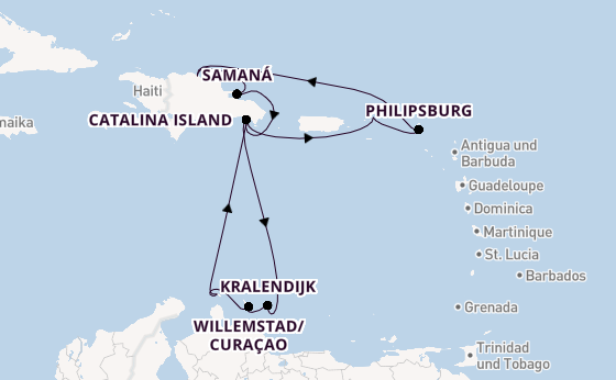Karibik ab La Romana, Dominikanische Republik auf der Mein Schiff 1