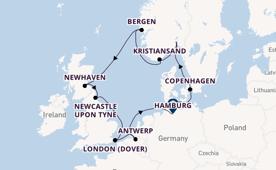 Norway from Kiel, Germany with the MS EUROPA 2