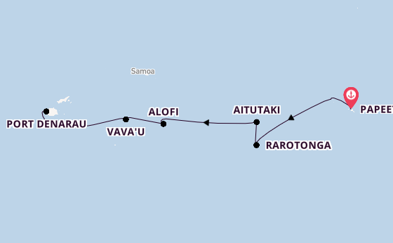 French Polynesia from Papeete, Tahiti, French Polynesia with the Vista