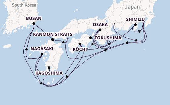 Japan from Tokyo, Japan with the Diamond Princess