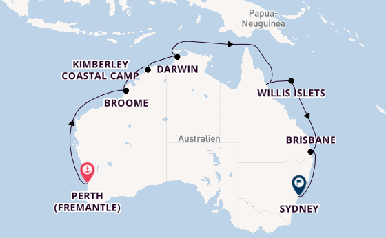 Australien ab Perth (Fremantle), Australien auf der Grand Princess