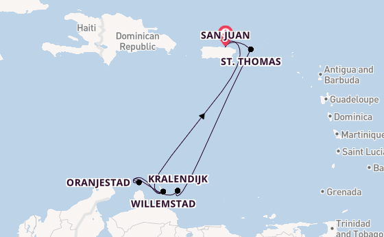 Caribbean vanaf San Juan, Puerto Rico met de Vision of the Seas