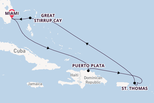 Caribbean from Miami, Florida, USA with the Norwegian Luna