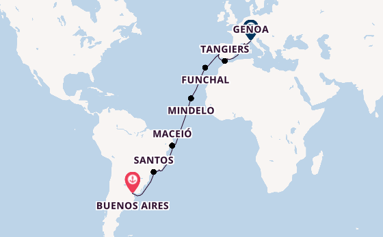 Transatlantic from Buenos Aires, Argentina with the MSC Seaview