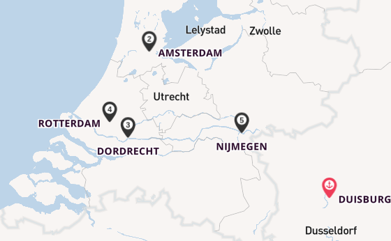 Rhein ab Duisburg, Deutschland auf der A-ROSA SENA 