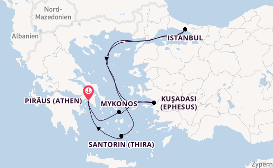 Östliches Mittelmeer ab Piräus (Athen), Griechenland auf der Rhapsody of the Seas