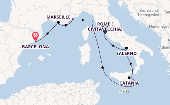Western Mediterranean from Barcelona, Spain with the Norwegian Epic