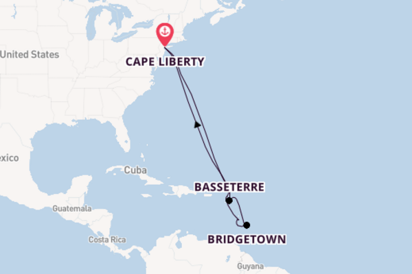 Caribbean vanaf Cape Liberty, New Jersey met de Odyssey of the Seas