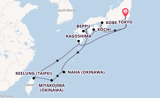 Japan from Australia with the MSC Bellissima