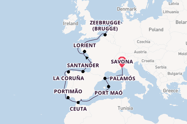 Middellandse Zee vanaf Savona, Italië met de Amera