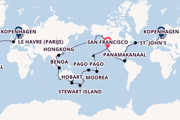 Wereldreizen vanaf San Francisco, Verenigde Staten met de Azamara Quest