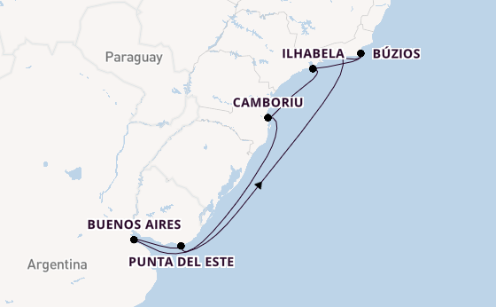 South America from Rio de Janeiro, Brazil with the MSC Splendida