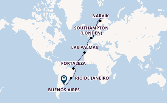 trans-Atlantisch vanaf Southampton (Londen), Engeland met de Majestic Princess