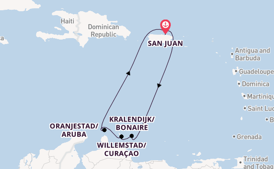 Caribbean from San Juan, Puerto Rico with the Vision of the Seas