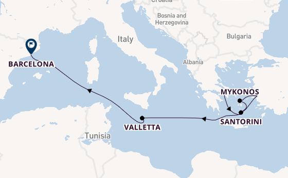 Mediterranean Sea from Australia with the Celebrity Xcel