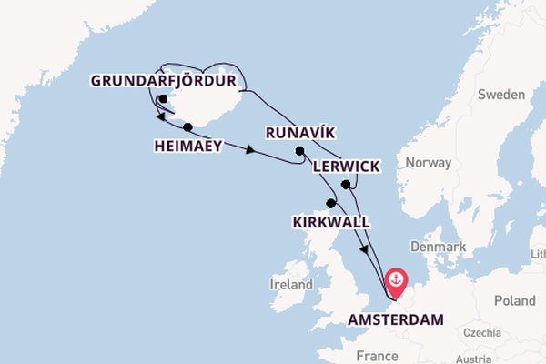 Arctica vanaf Amsterdam, Nederland met de Zuiderdam