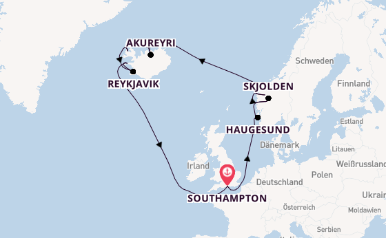 Norwegen ab Southampton, Großbritannien auf der Sky Princess