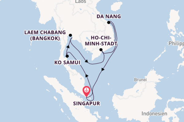 Südostasien ab Singapur auf der Silver Whisper