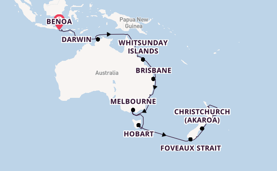 Australia from Bali (Benoa), Indonesia with the Viking Orion