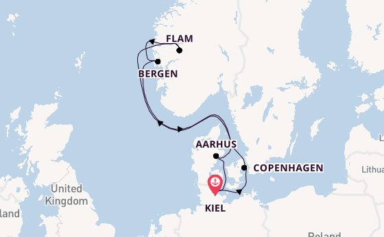 Norway from Kiel, Germany with the Costa Diadema