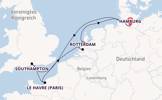 England ab Hamburg auf der Costa Favolosa