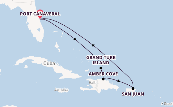 Caribbean from Port Canaveral, Florida, USA with the Caribbean Princess