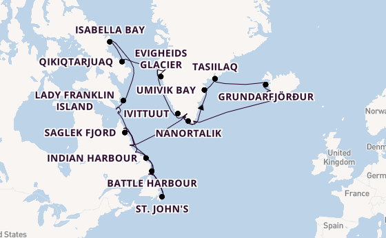 45 nights Transatlantic cruise from Reykjavik, Iceland | CruiseAway