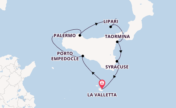 Westelijke Middellandse Zee vanaf La Valletta, Malta met de Le Dumont-d'Urville