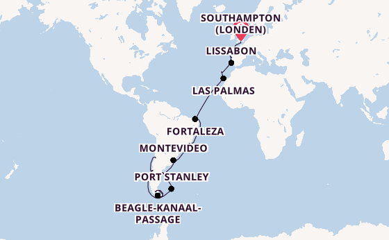trans-Atlantisch vanaf Southampton (Londen), Engeland met de Majestic Princess