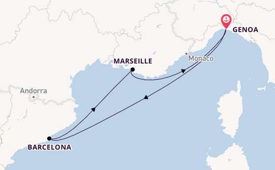 Western Mediterranean from Genoa, Italy with the MSC Euribia