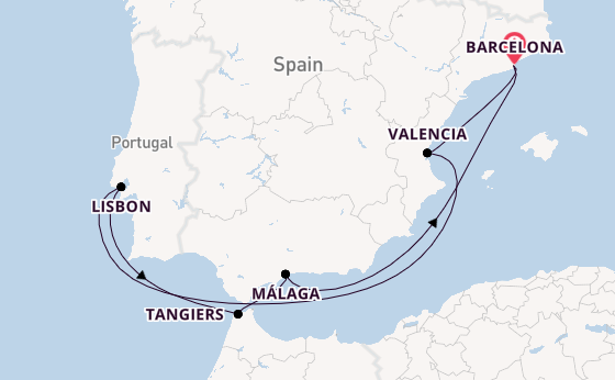 Western Mediterranean from Barcelona, Spain with the Oosterdam