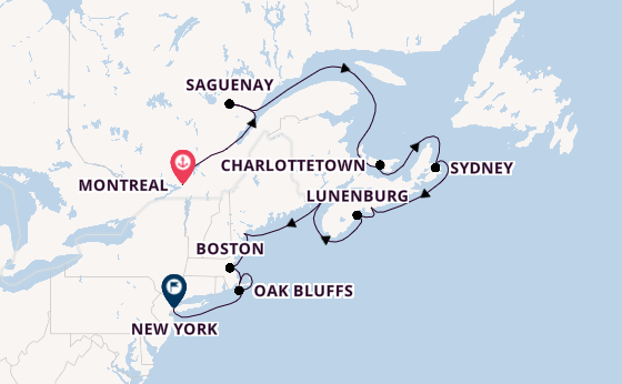 East Coast of America from Montreal, Canada with the Azamara Journey