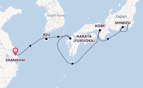 East Asia from Shanghai, China with the Spectrum of the Seas