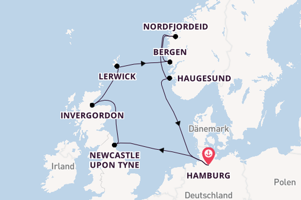 Norwegen ab Hamburg, Deutschland auf AIDAsol