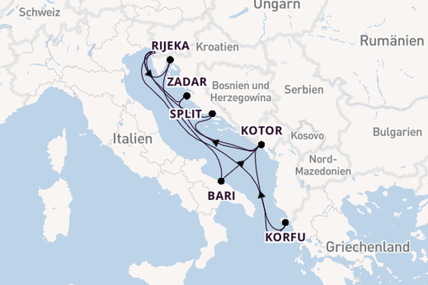Mittelmeer ab Triest, Italien auf der Mein Schiff 4