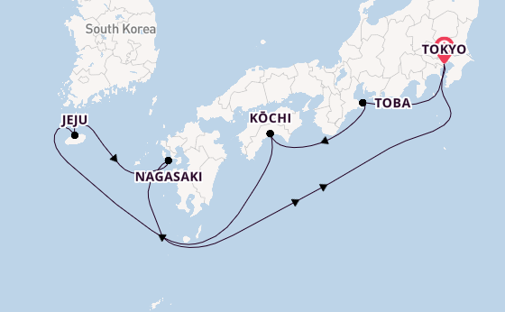 Japan from Tokyo, Japan with the Diamond Princess