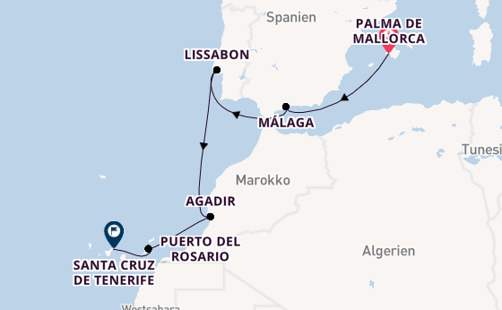 Westliches Mittelmeer ab Palma de Mallorca, Spanien auf der Mein Schiff Relax