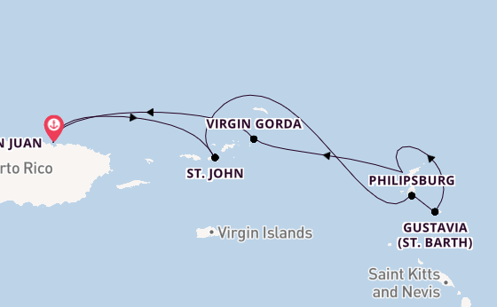 Eastern Caribbean from San Juan, Puerto Rico with the Ilma
