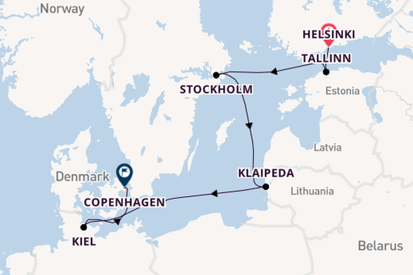 Baltic Sea from Helsinki, Finland with the Caribbean Princess